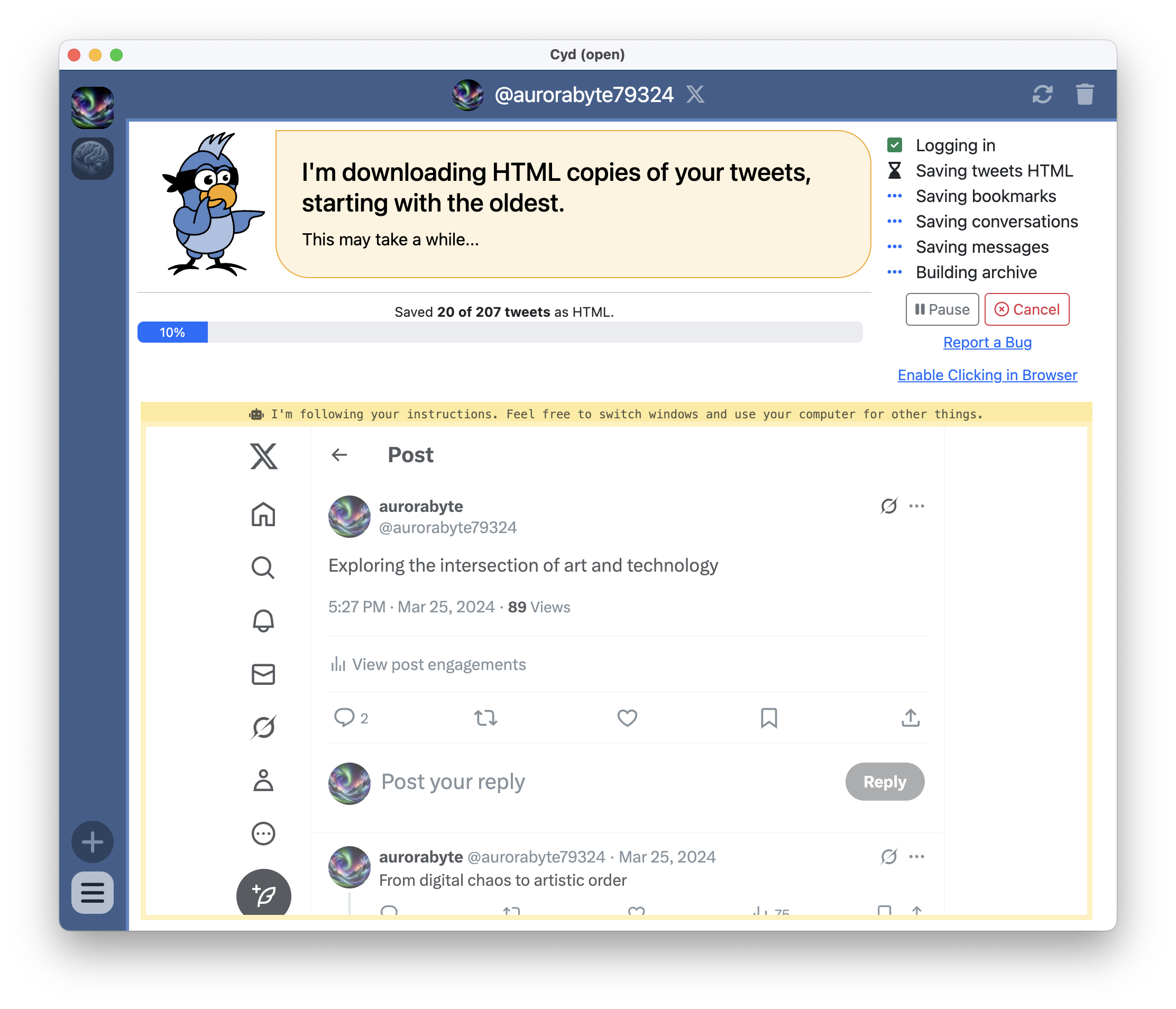 Archiving additional data