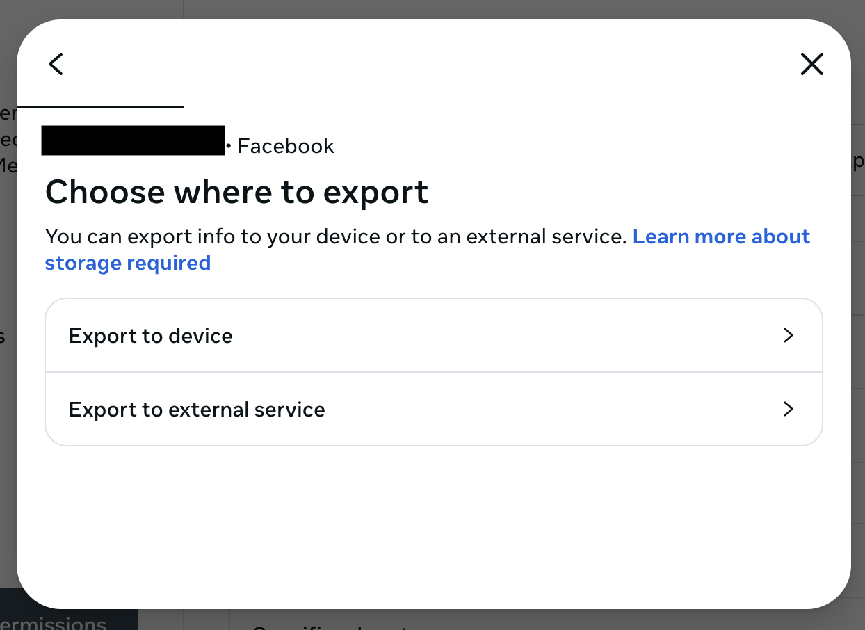 Choose Where to Export screen