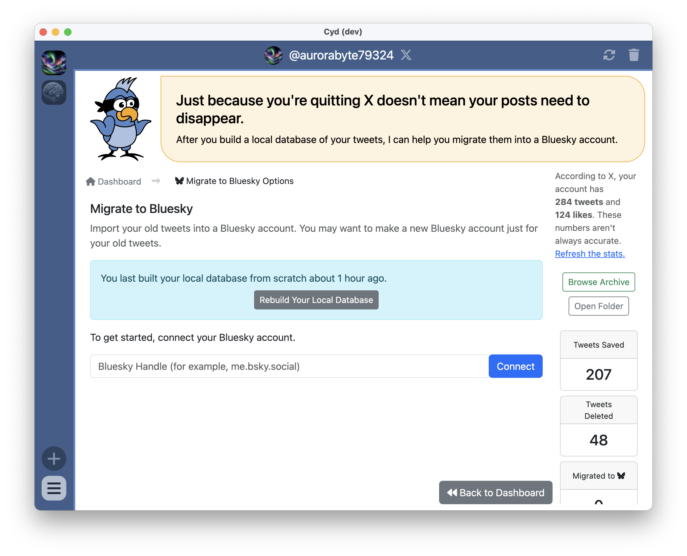 Connect a Bluesky account