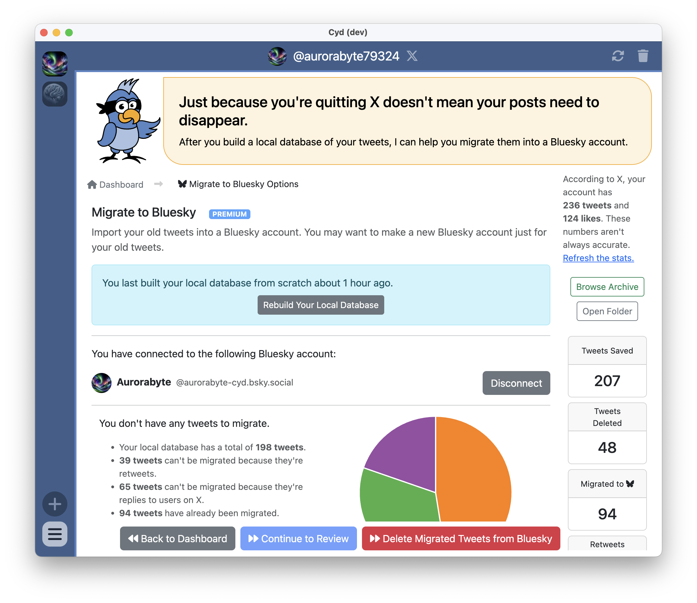 Delete migrated tweets
