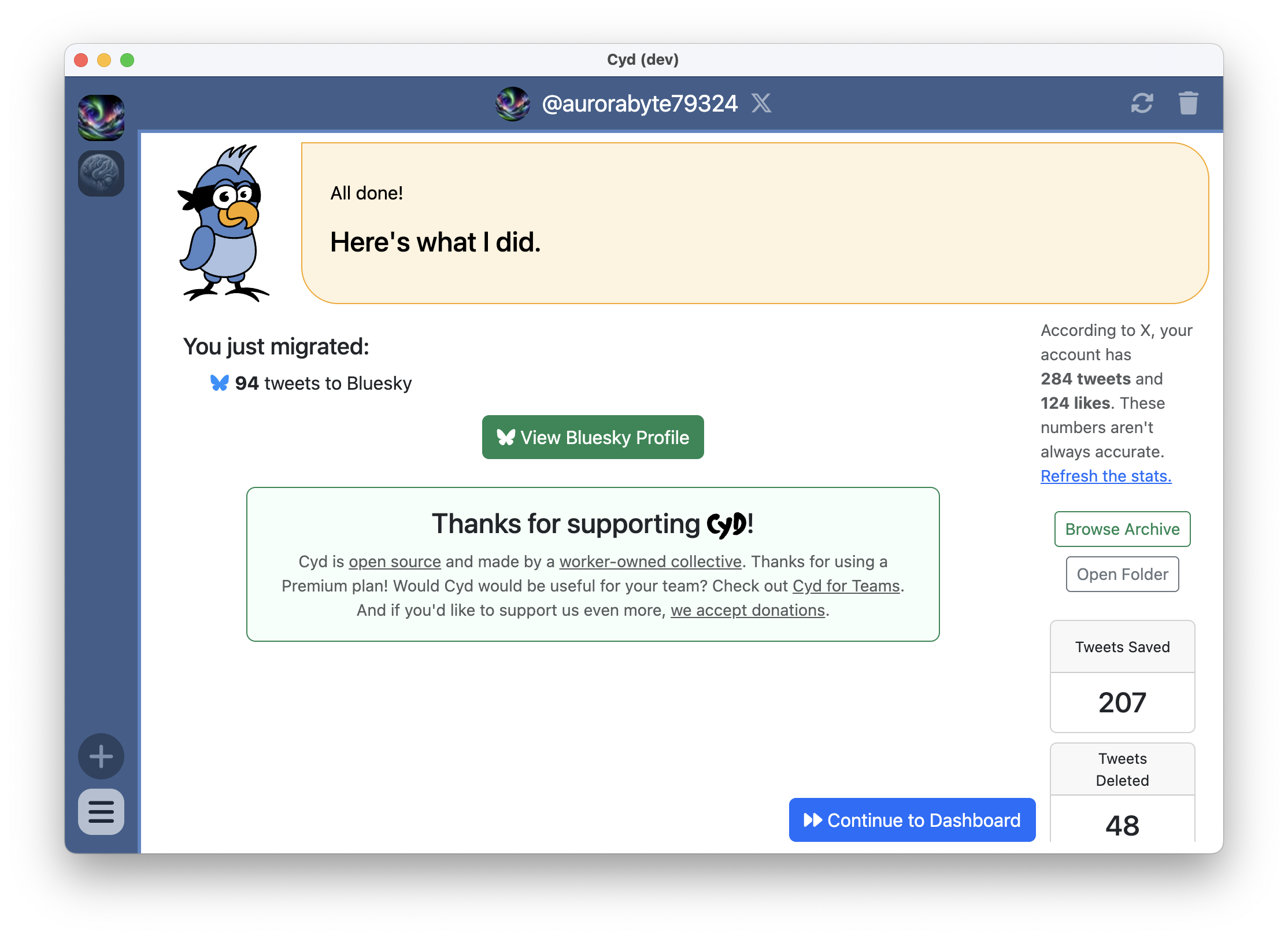 Finished migrating tweets to Bluesky