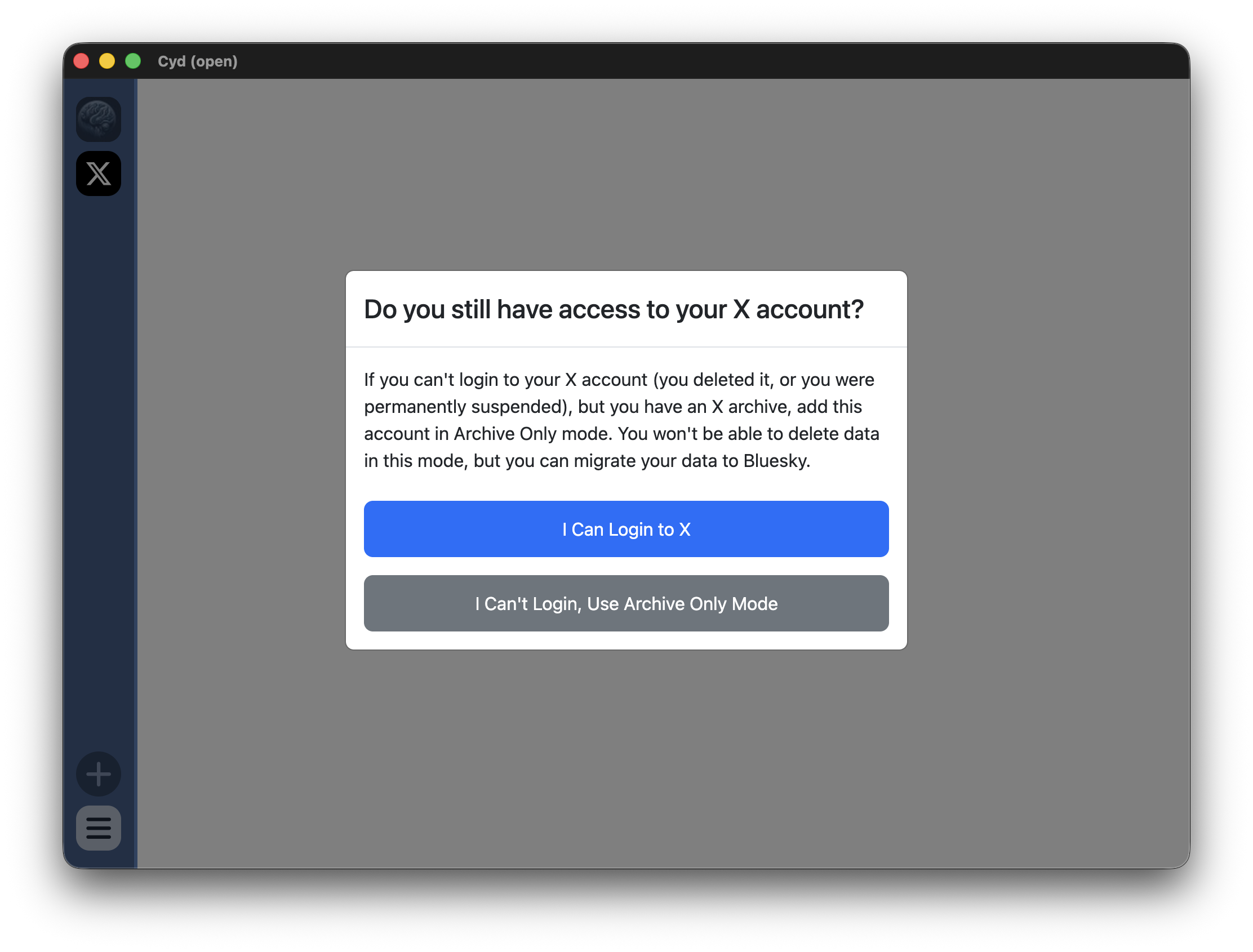 Archive Only modal